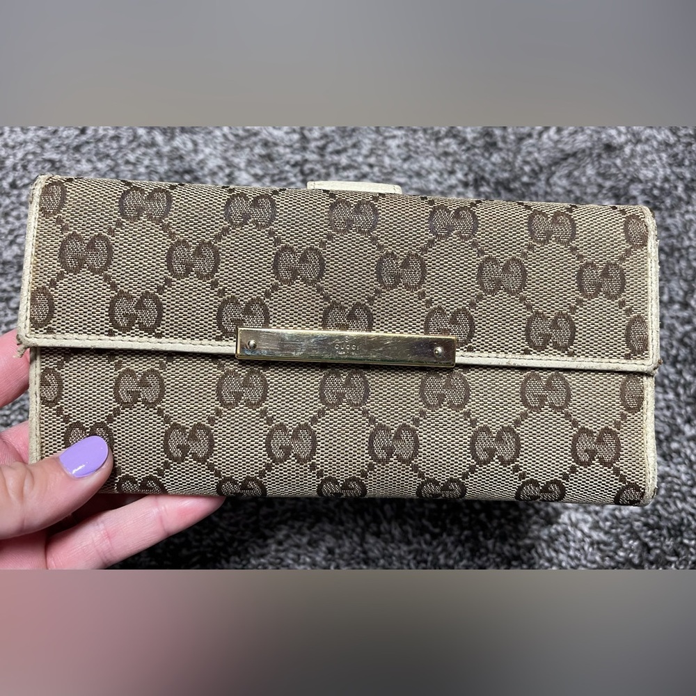 Gucci GG canvas logo long wallet
